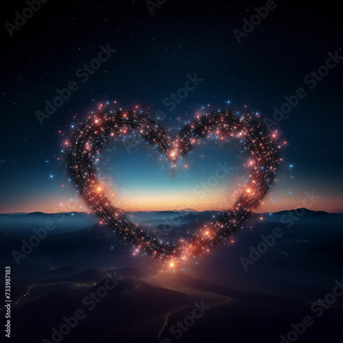 exchanging heart-shaped cookies, with a romantic soft-focus background