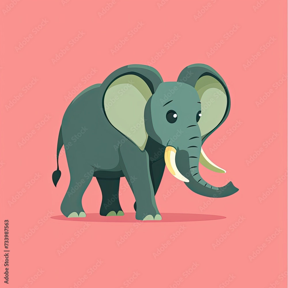 Flat Illustration of Elephant