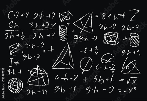 blackboard with mathematical formulas