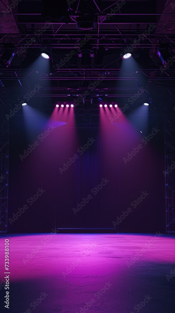 Empty Stage Spotlight With Copy Space