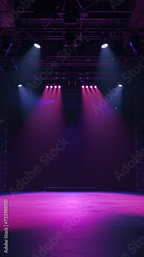 Empty Stage Spotlight With Copy Space