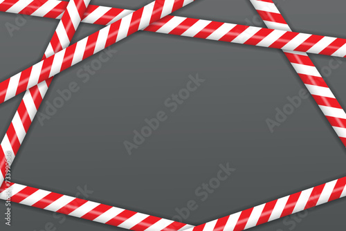 Caution tape set of Barrier red tape ribbons. Abstract warning lines for police, accident, under construction. Vector danger tape collection.