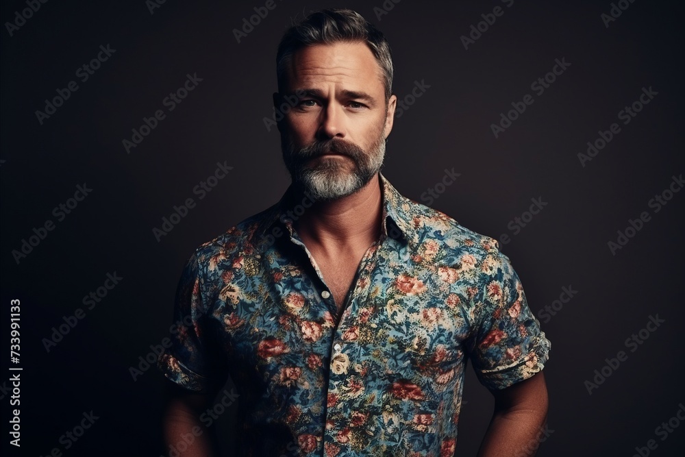 Portrait of a handsome mature man with beard and mustache. Men's beauty, fashion. Portrait of a handsome mature man with beard and mustache. Men's beauty, fashion.