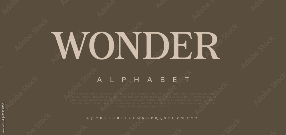 Wonder Modern abstract digital alphabet font. Minimal technology typography, Creative urban sport fashion futuristic font and with numbers. vector illustration