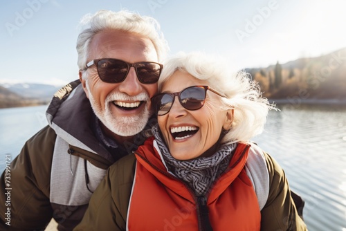 retired couple having fun generative ai