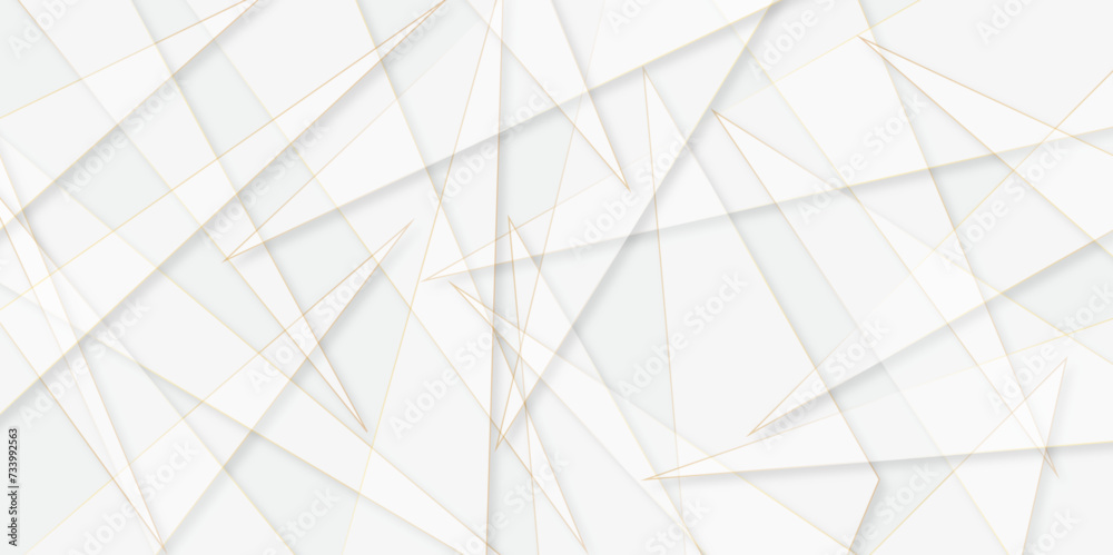 Abstract Minimal Geometric background with triangular bright light with soft shadows as pattern .White minimal line design.Abstract triangle lines shape modern white and grey geometric banner design. Abstract Minimal Geometric background with triangular bright light with soft shadows as pattern .White minimal line design.Abstract triangle lines shape modern white and grey geometric banner design.