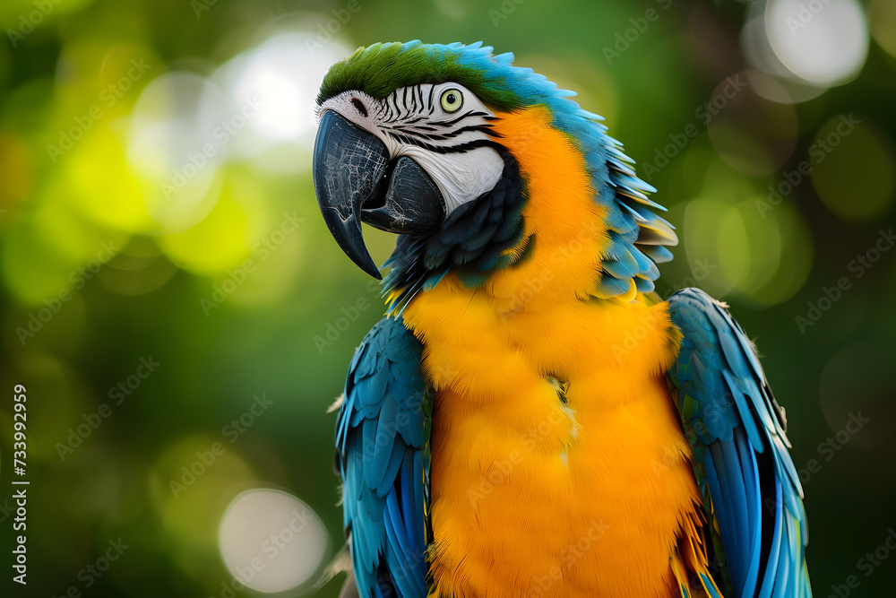 Bunter Papagei: Herrlicher exotischer Vogel mit lebendigem Gefieder für Natur- und Tierprojekte