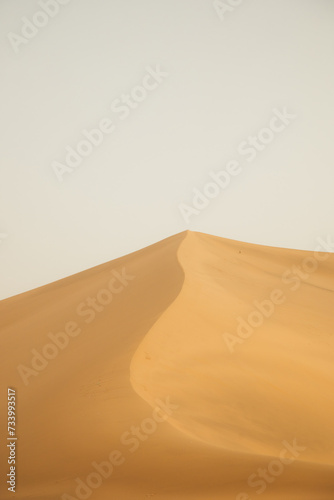 Crescent Moon Spring in Mingsha Mountain  Dunhuang City  Gansu Province - Desert scenery under a clear sky