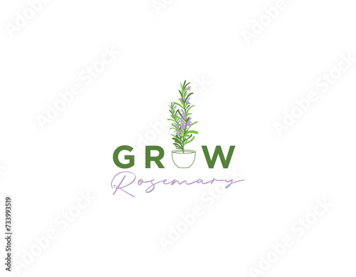 Rosemary Gardening Business Logo Design Template