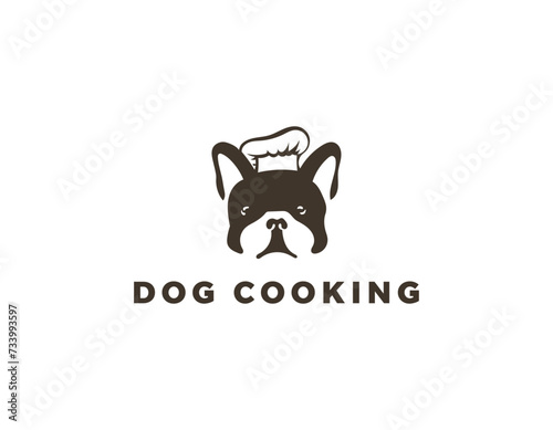 Simple Dog Chef Logo Design Template