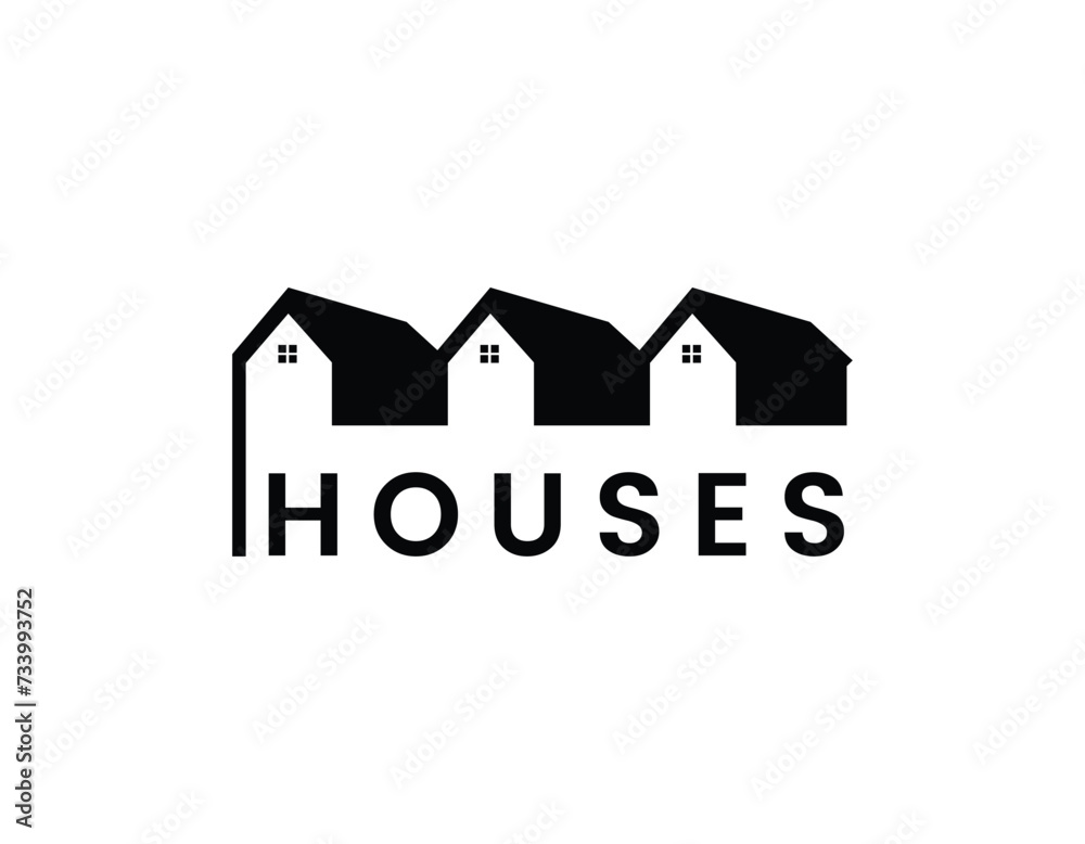 Simple Monogram House Property Business Logo Design Template Simple Monogram House Property Business Logo Design Template