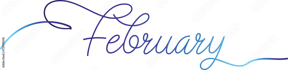 Fototapeta premium FEBRUARY. vector February Month with flowers, hearts and leaves. February decoration. February month illustration