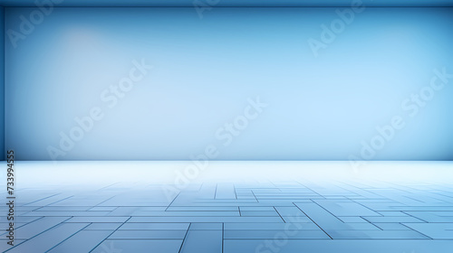 Empty concrete floor, 3D rendering sea view square with clear sky background