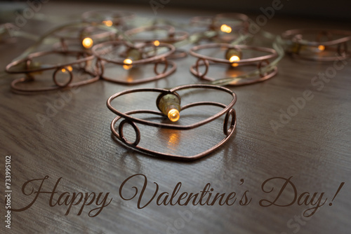 valentines day greeting card with LED lights
