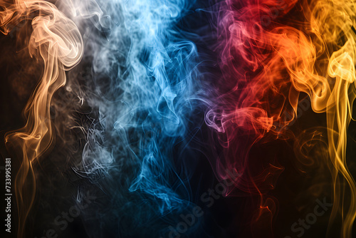 Ätherisches Farbspiel: Mystischer Rauchhintergrund in verschiedenen Farben