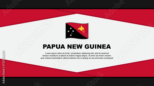 Papua New Guinea Flag Abstract Background Design Template. Papua New Guinea Independence Day Banner Cartoon Vector Illustration. Papua New Guinea Vector