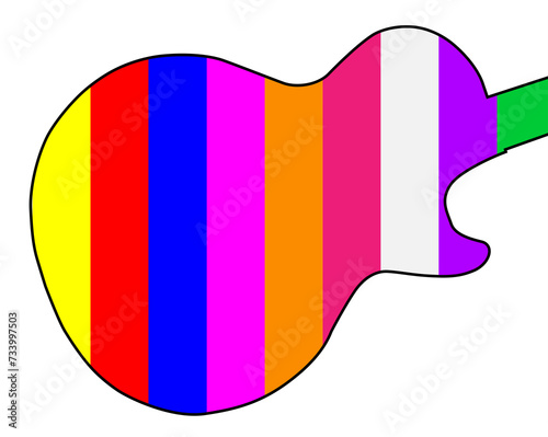 Multi Color Striped Guitar