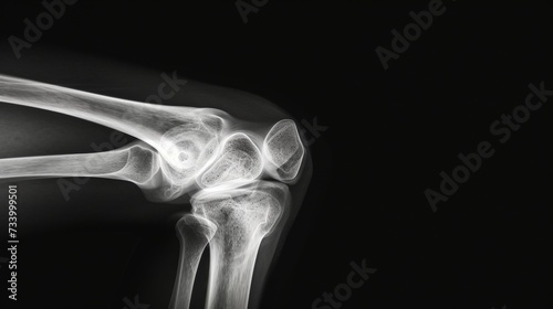 X-ray image of the knee bones and soft tissues