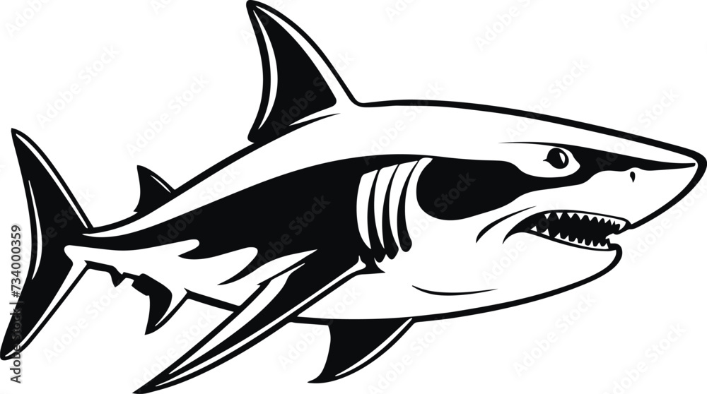 Shark, angry shark, megalodon, Vector Illustration