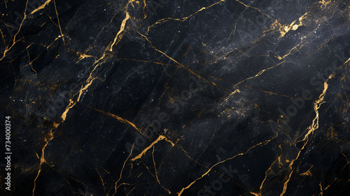 The Luxurious Beauty of Black Marble with a Background of Golden Veins. © Dorido