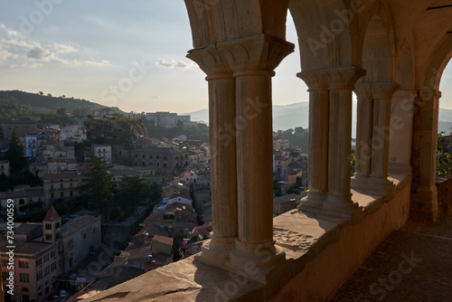 View of Nicosia in central Sicily from the ruins of the Norman Castle photo