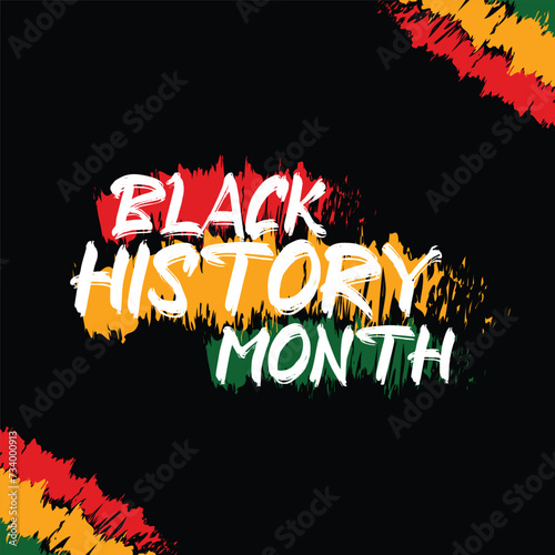 Black history month celebrate. Black history month lettering with colorful vector illustration design. Black history month