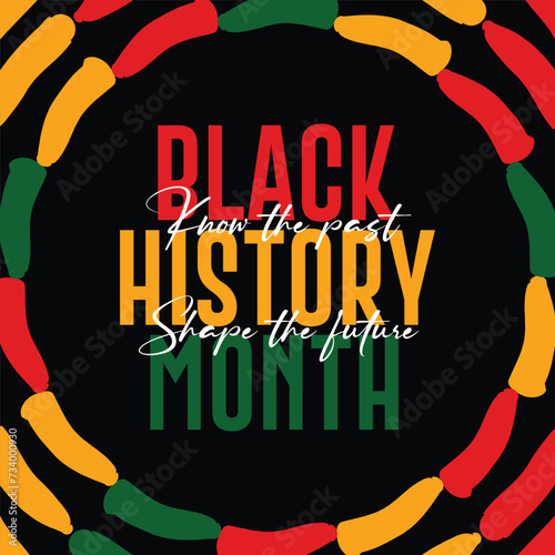 Black history month celebrate. Black history month lettering with colorful vector illustration design. Black history month