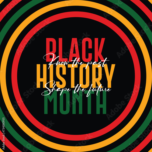 Black history month celebrate. Black history month lettering with colorful vector illustration design. Black history month