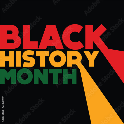 Black history month celebrate. Black history month lettering with colorful vector illustration design. Black history month