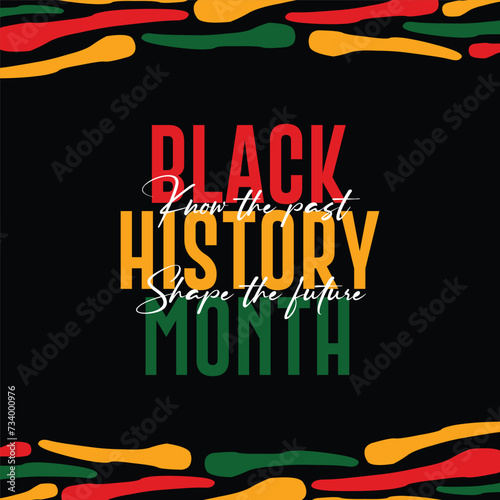 Black history month celebrate. Black history month lettering with colorful vector illustration design. Black history month