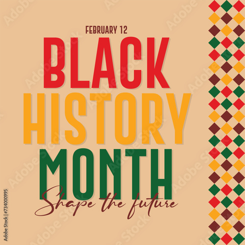 Black history month celebrate. Black history month lettering with colorful vector illustration design. Black history month