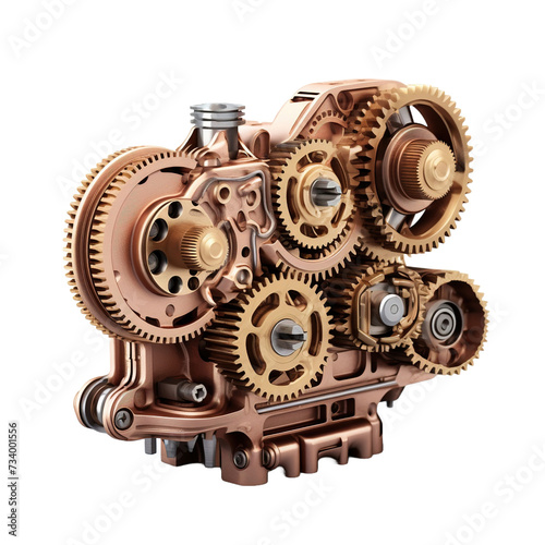 Gearbox on white or transparent background