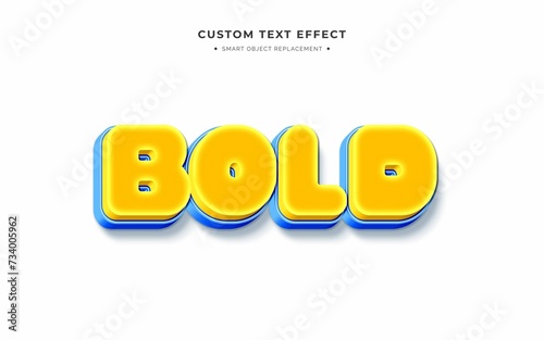 Yellow Blue 3D Text Style Effect