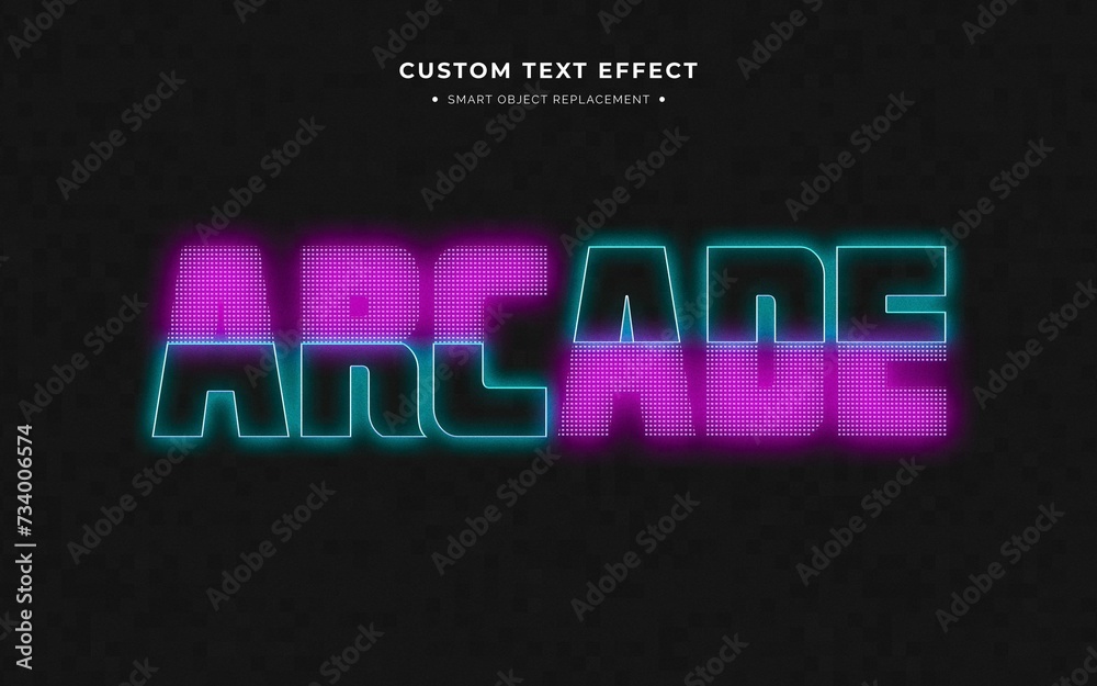 Neon Arcade 3D Text Style Effect