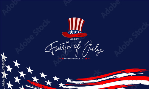 happy 4th of July independence day with firework , vektor background, poster, banner, flyer, template 