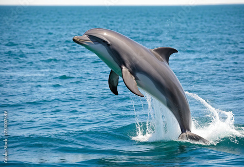 Happy dolphin on white background - Creative design