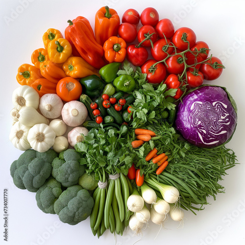 fresh vegetables isolated on white