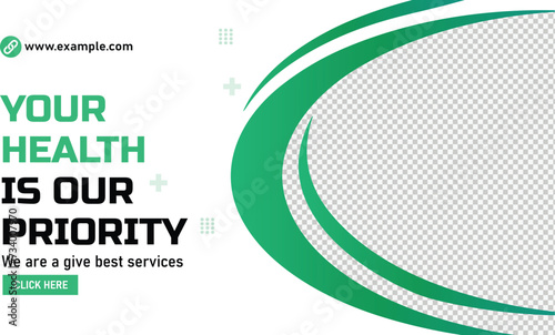 Healthcare medical video thumbnail and web banner template. Healthcare medical poster design.