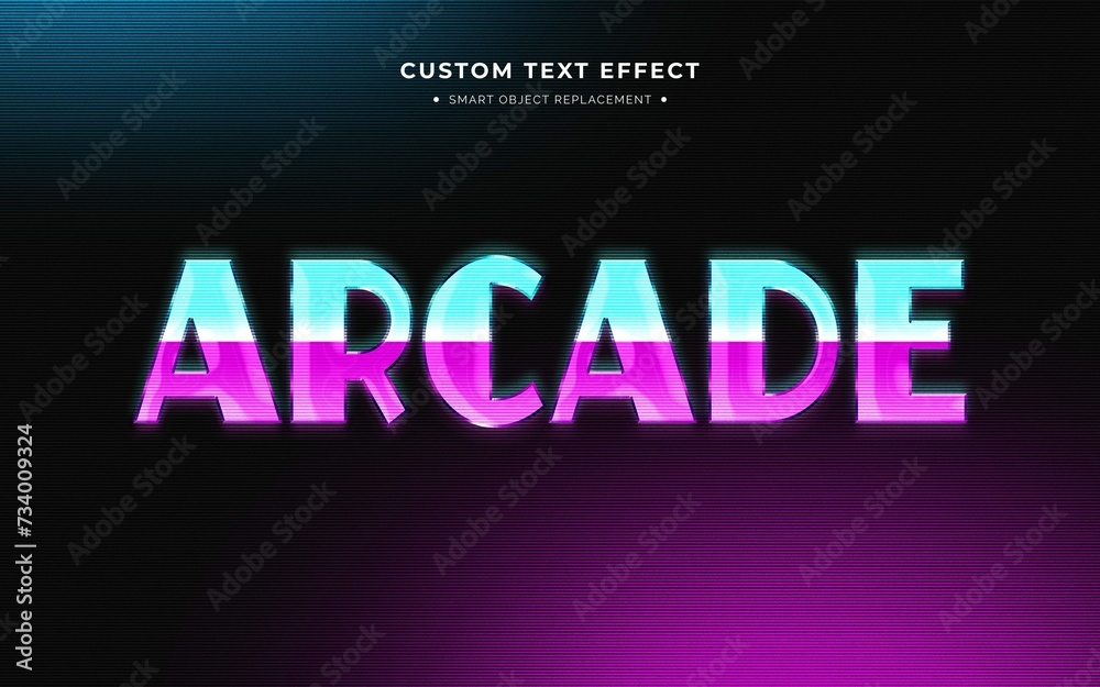 80s Arcade 3D Text Style Effect 3