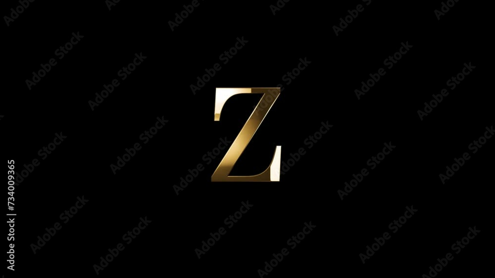 Golden letter Z with gold particles and alpha channel, golden alphabet Golden letter Z with gold particles and alpha channel, golden alphabet