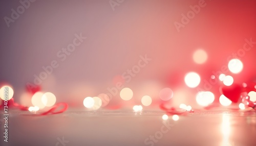 Valentines day blurred backrgound with light, copy space photo
