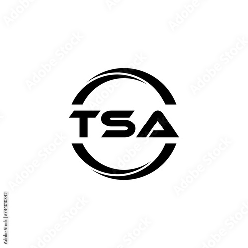 TSA letter logo design with white background in illustrator, cube logo, vector logo, modern alphabet font overlap style. calligraphy designs for logo, Poster, Invitation, etc.
