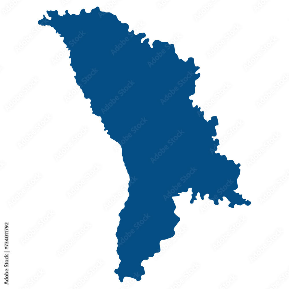 Moldova map. Map of Moldova in blue color