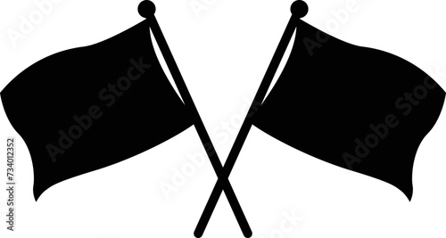 crossed colorguard flags symbol svg vector color guard flags
