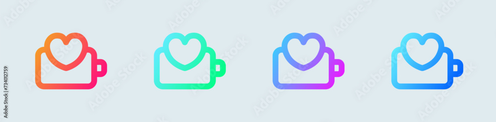 Obraz premium Battery health line icon in gradient colors. Energy signs vector illustration.