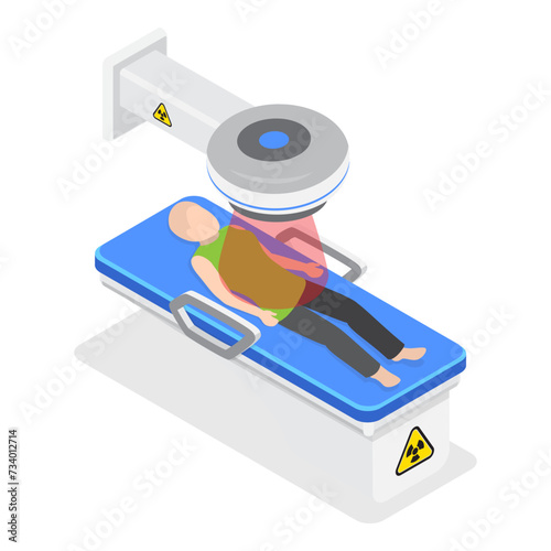 3D Isometric Flat Vector Illustration of Oncology, Hospital Diagnostic Tools. Item 1