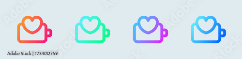 Battery health line icon in gradient colors. Energy signs vector illustration.