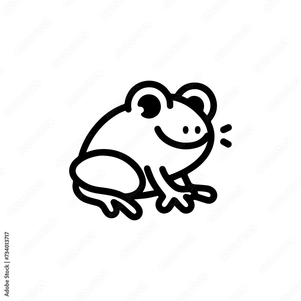 Frog Hand draw Cute Animal Icon Frog Hand draw Cute Animal Icon