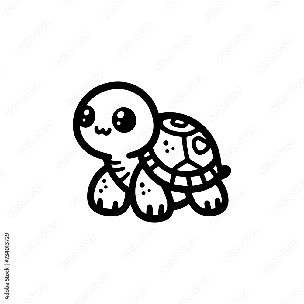 Obraz premium Turtle Hand draw Cute Animal Icon
