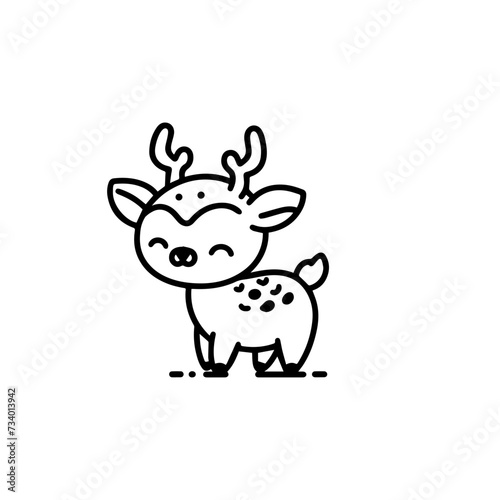 Deer Hand draw Cute Animal Icon